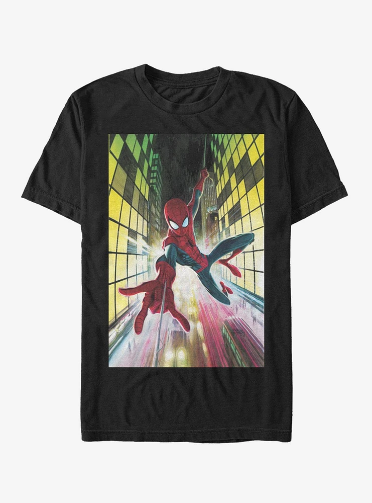 Hot Topic Marvel Spider-Man Swinging Jan.19 T-Shirt