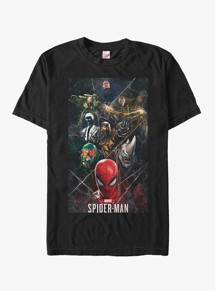 Hot Topic Marvel Spider-Man Villain Webbs T-Shirt