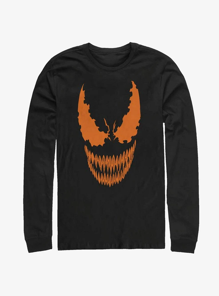 Hot Topic Marvel Venom Face Pumpkin Long-Sleeve T-Shirt