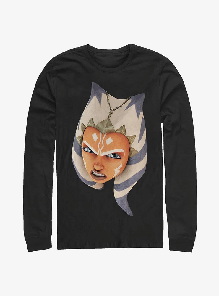 Hot Topic Star Wars The Clone Ahsoka Face Long-Sleeve T-Shirt