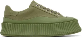 Jil Sander Green Platform Sneakers