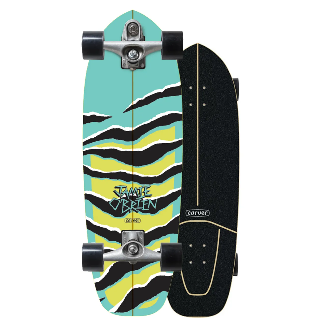 JOB C7 Raw 31 Aqua Tiger Surfskate Complete Skateboard