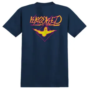 Krooked Skateboards Bird Lightening T-Shirt - Navy/Yellow