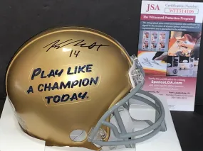 Kyle Hamilton Signed Notre Dame Fighting Irish Play Like A Champion Today Mini Helmet