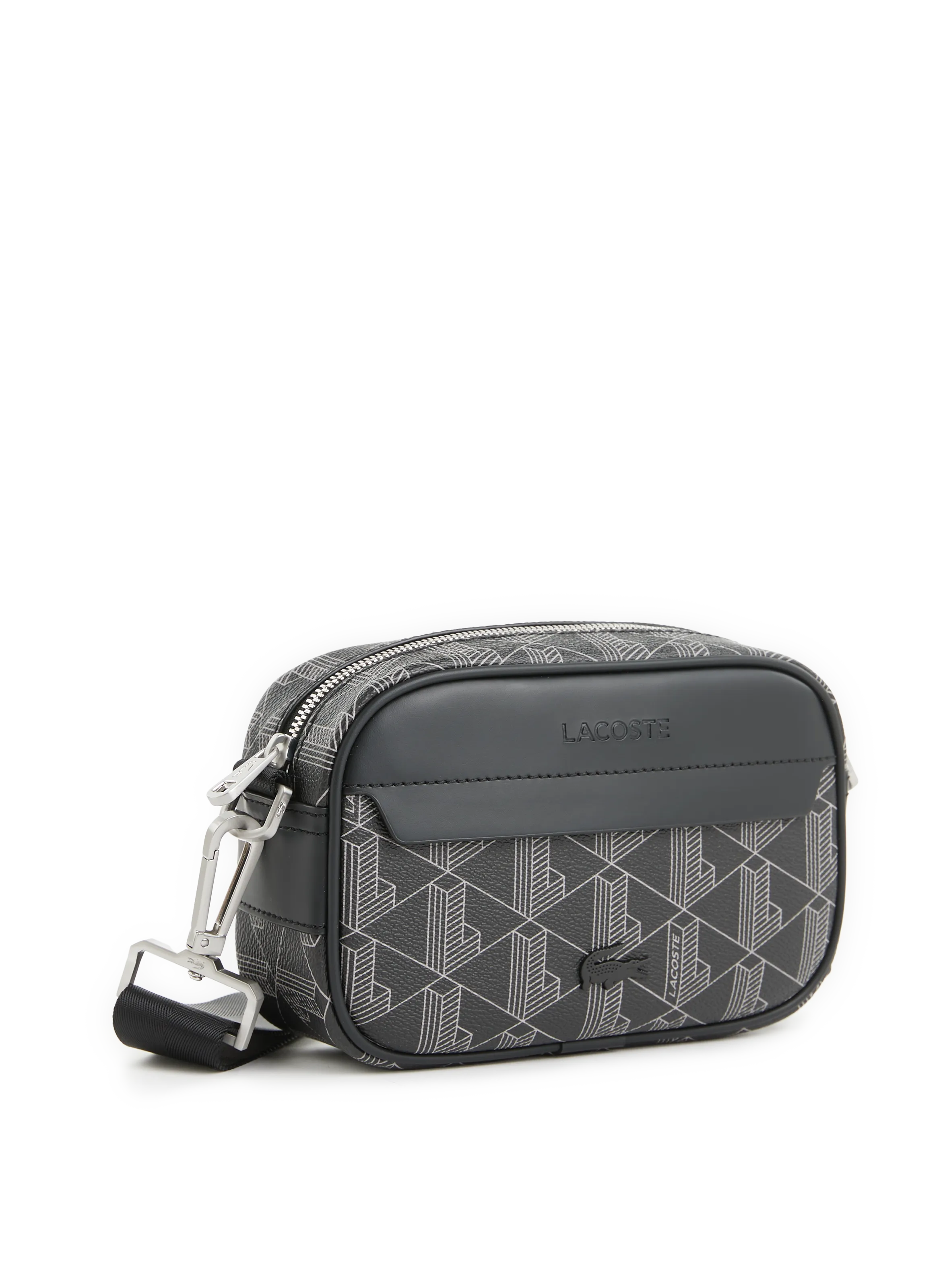 LACOSTE  Printed Shoulder Bag - Black