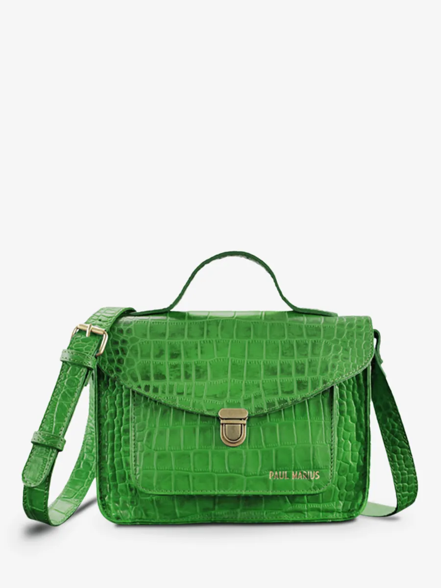 leather hand bag for woman Green - Mademoiselle George Alligator Cocktail Jade | PAUL MARIUS