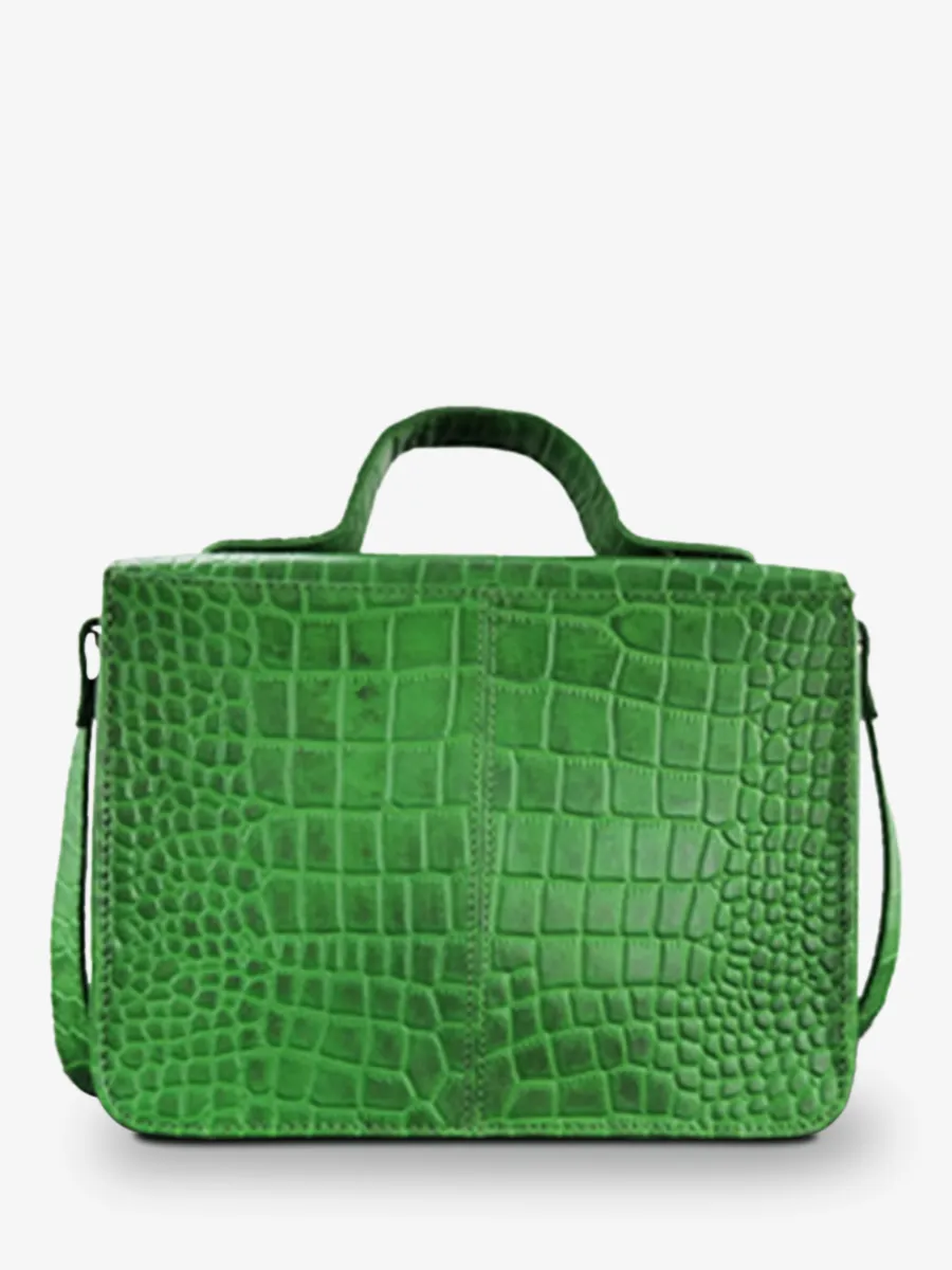 leather hand bag for woman Green - Mademoiselle George Alligator Cocktail Jade | PAUL MARIUS