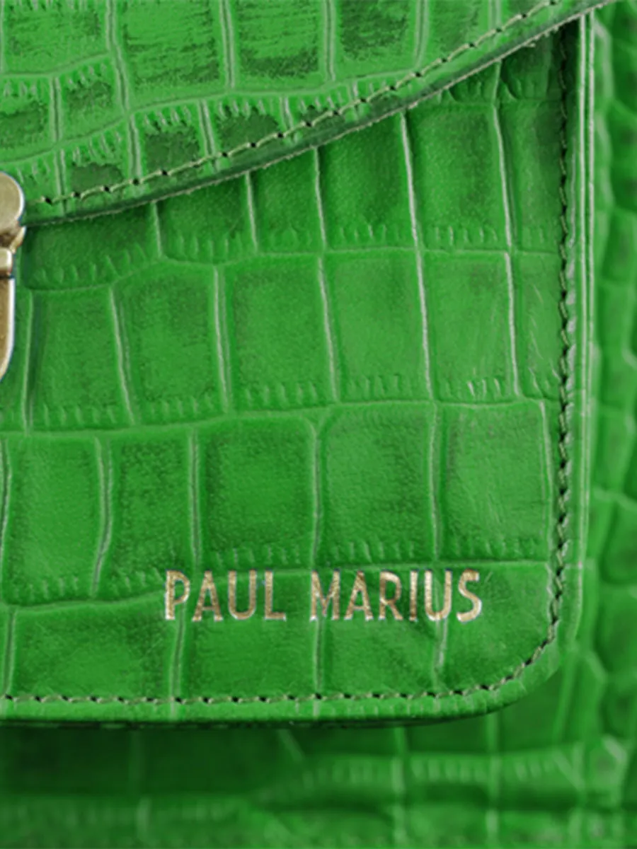 leather hand bag for woman Green - Mademoiselle George Alligator Cocktail Jade | PAUL MARIUS