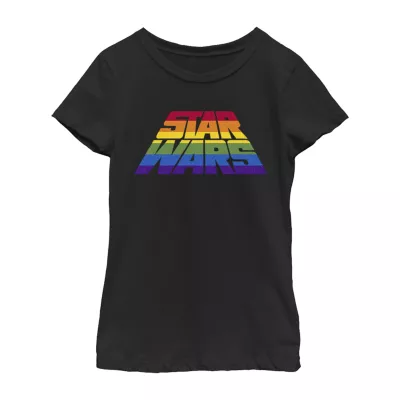 Little & Big Girls Crew Neck Short Sleeve Star Wars Graphic T-Shirt