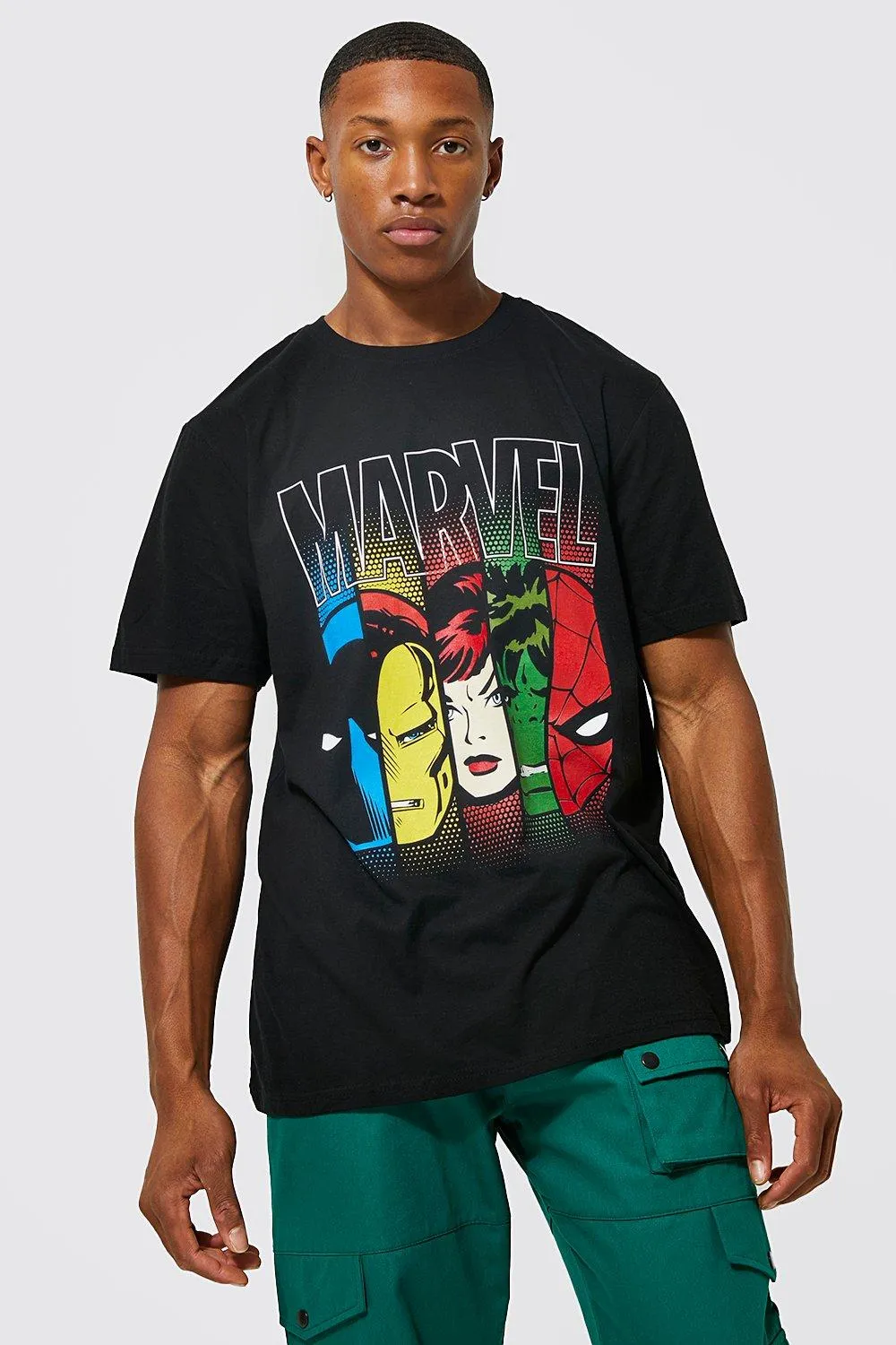 Marvel Character Spliced T-shirt | boohooMAN UK