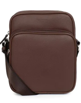 Men's chocolate hexagonal leather bag 469410