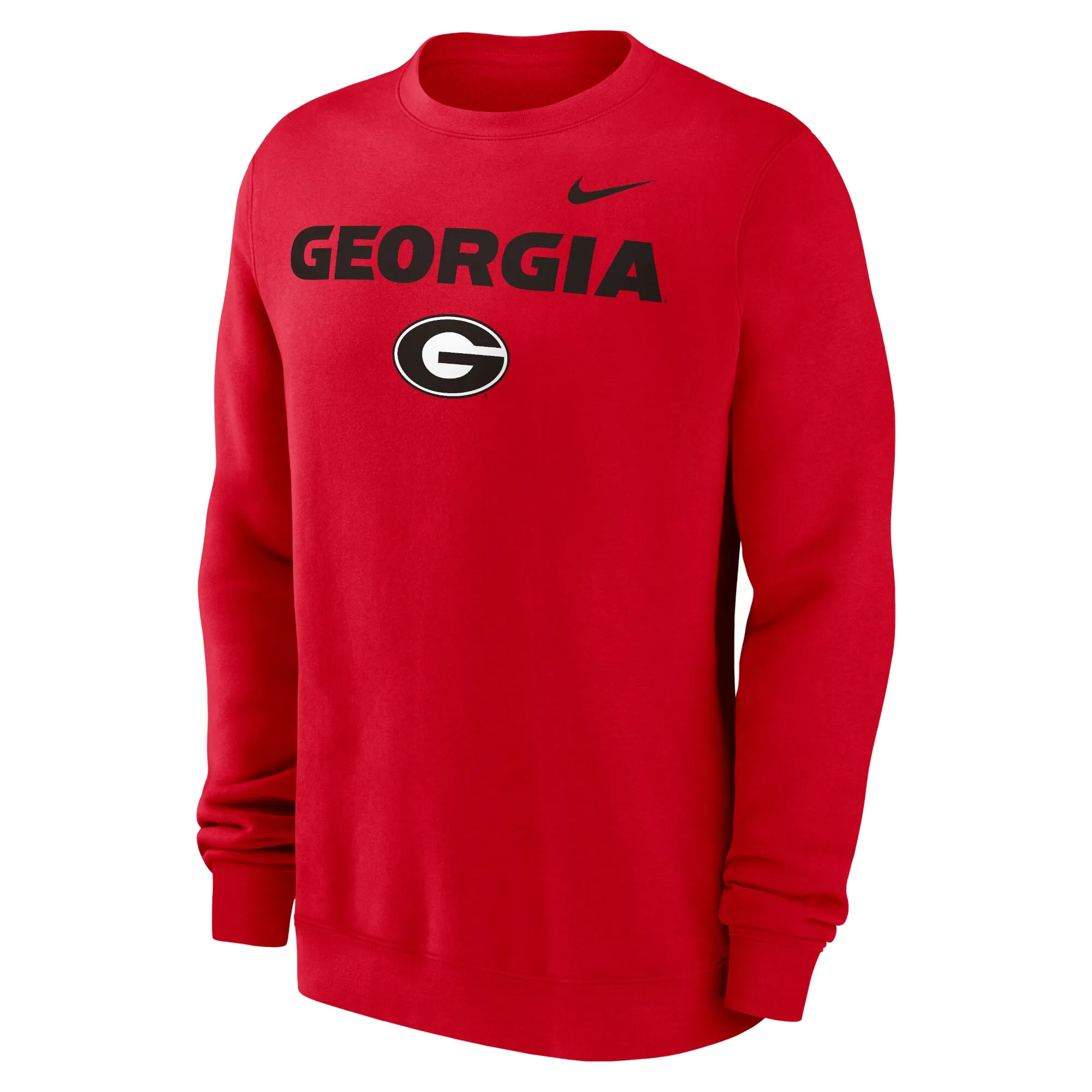 Men's Nike Red Georgia Bulldogs Primetime Primary Stack Pullover Sweatshirt