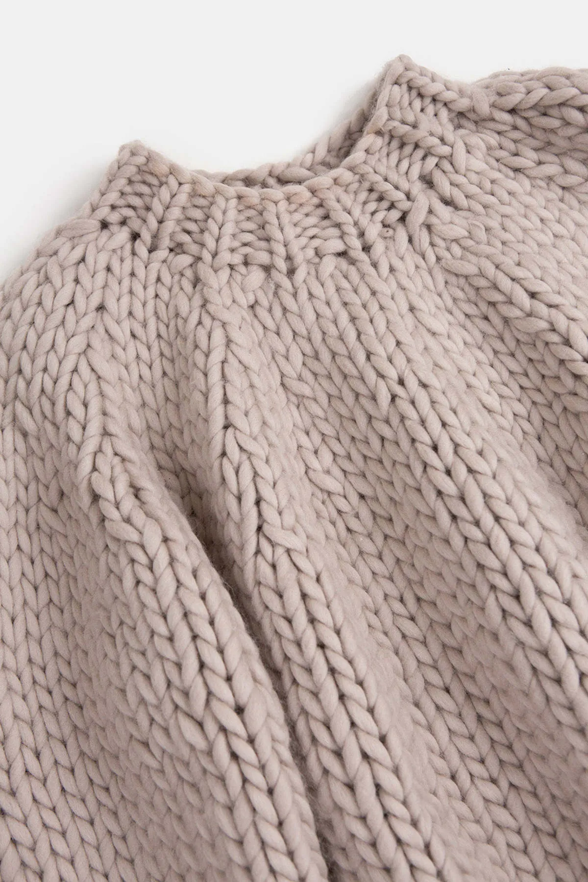 Merino Wool Crewneck Balloon Pullover - Dove