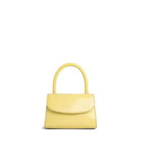 --Mini cornsilk semi patent leather bag-