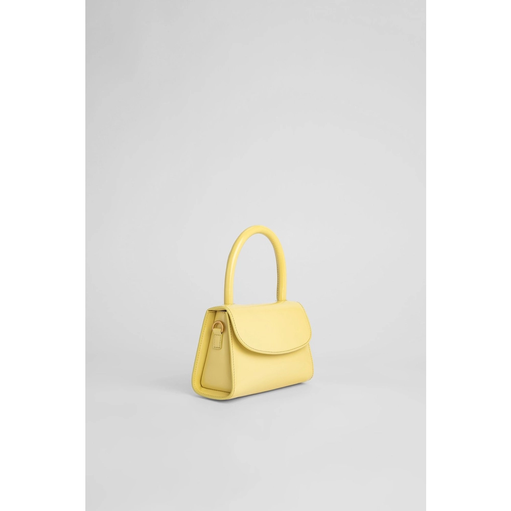 --Mini cornsilk semi patent leather bag-