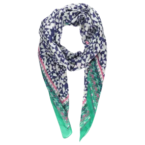 Miss Shorthair Cotton Mosaic Print Scarf