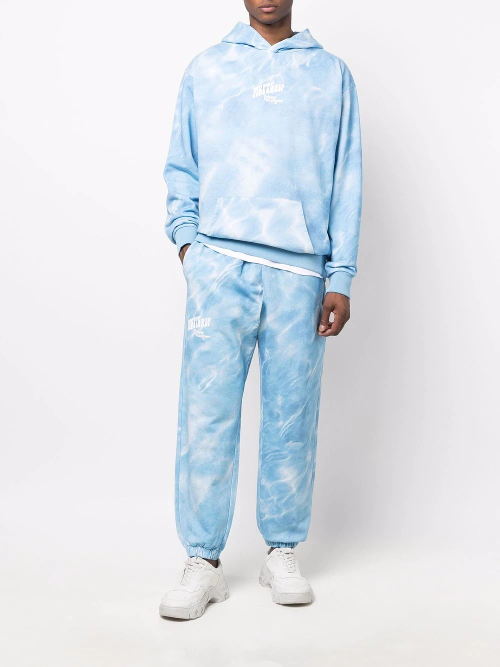 MSFTSrep logo-print tie-dye hoodie - Blue