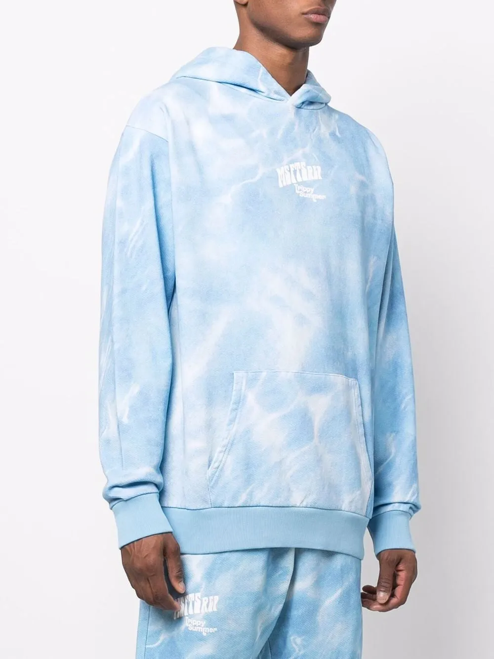 MSFTSrep logo-print tie-dye hoodie - Blue