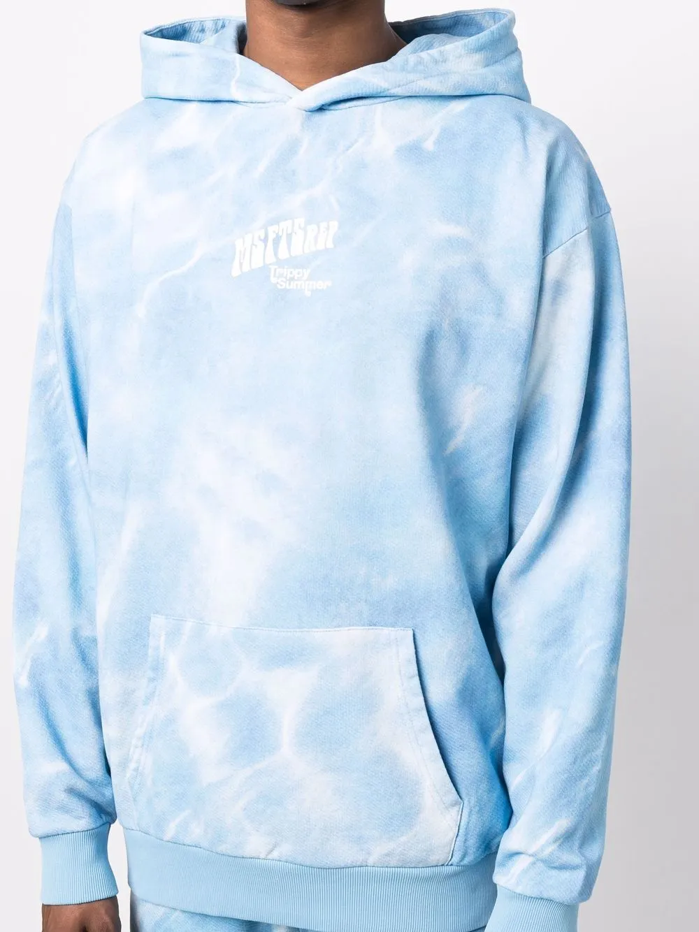 MSFTSrep logo-print tie-dye hoodie - Blue