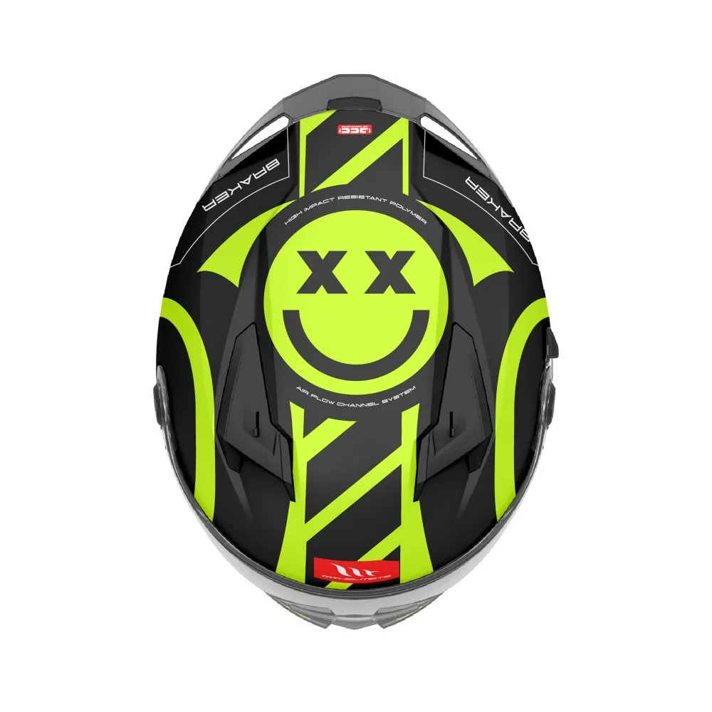 MT Braker Inox Helmet - Black/Yellow