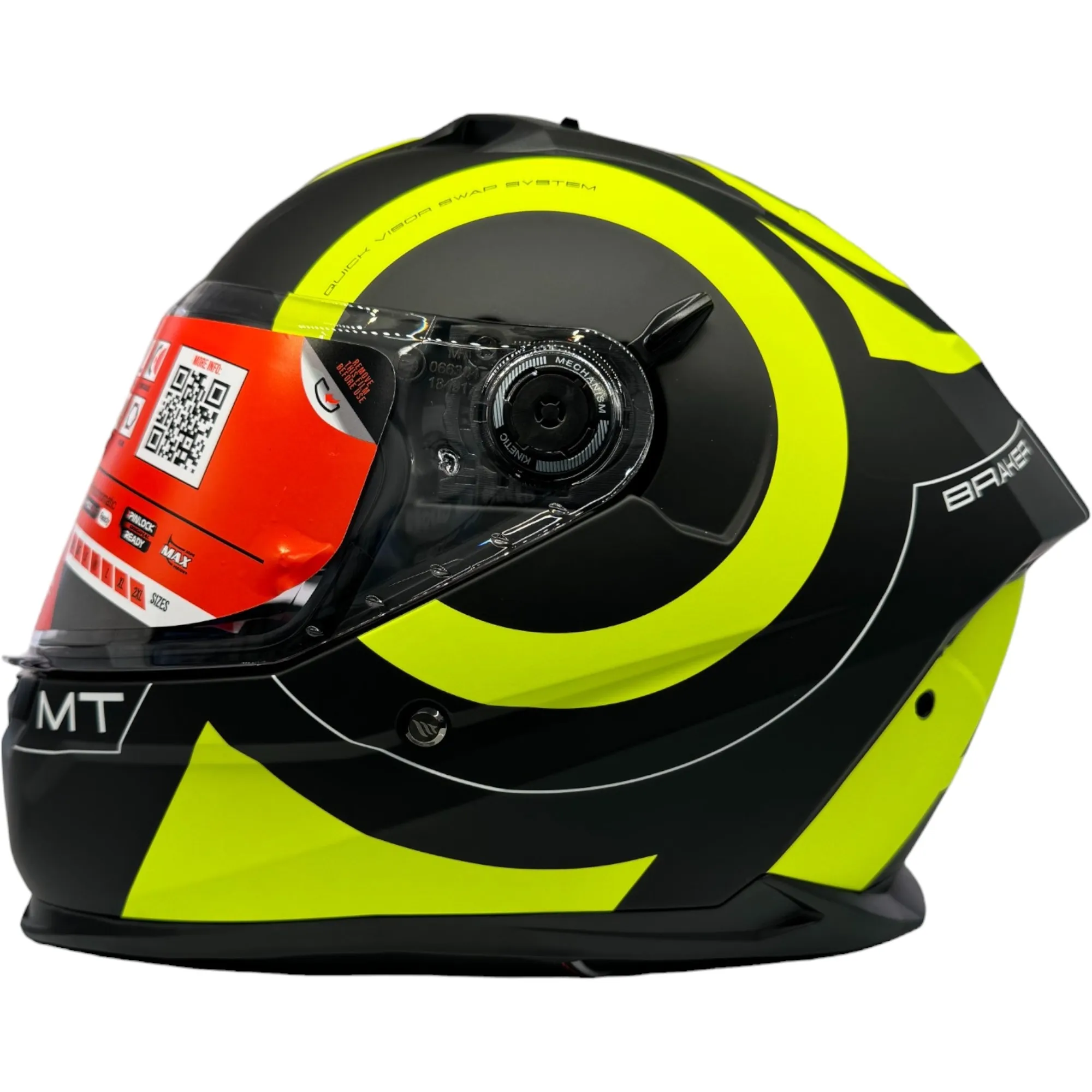 MT Braker Inox Helmet - Black/Yellow