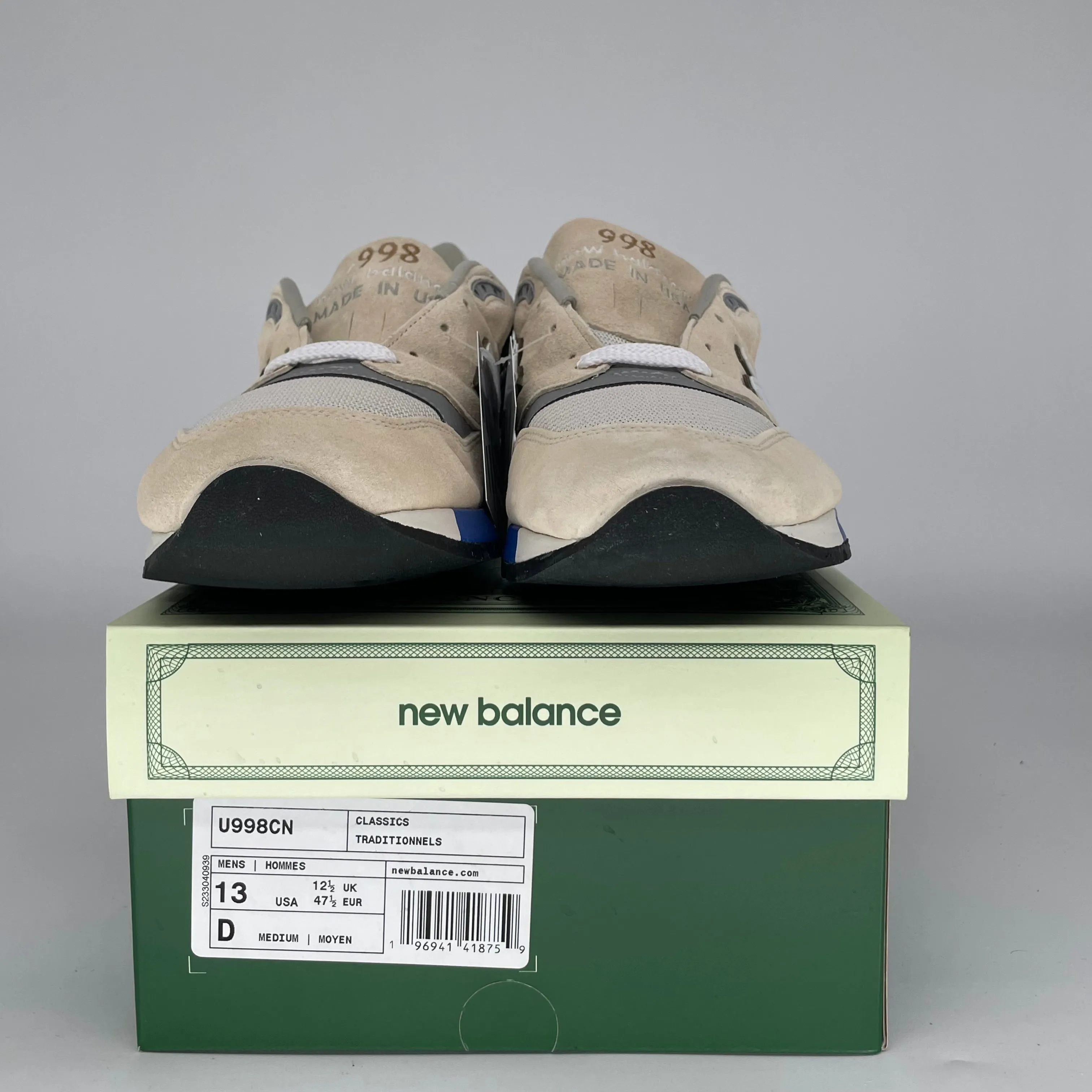 NEW BALANCE 998 MIUSA CONCEPTS C-NOTE ANNIVERSARY SIZE 13 U998CN