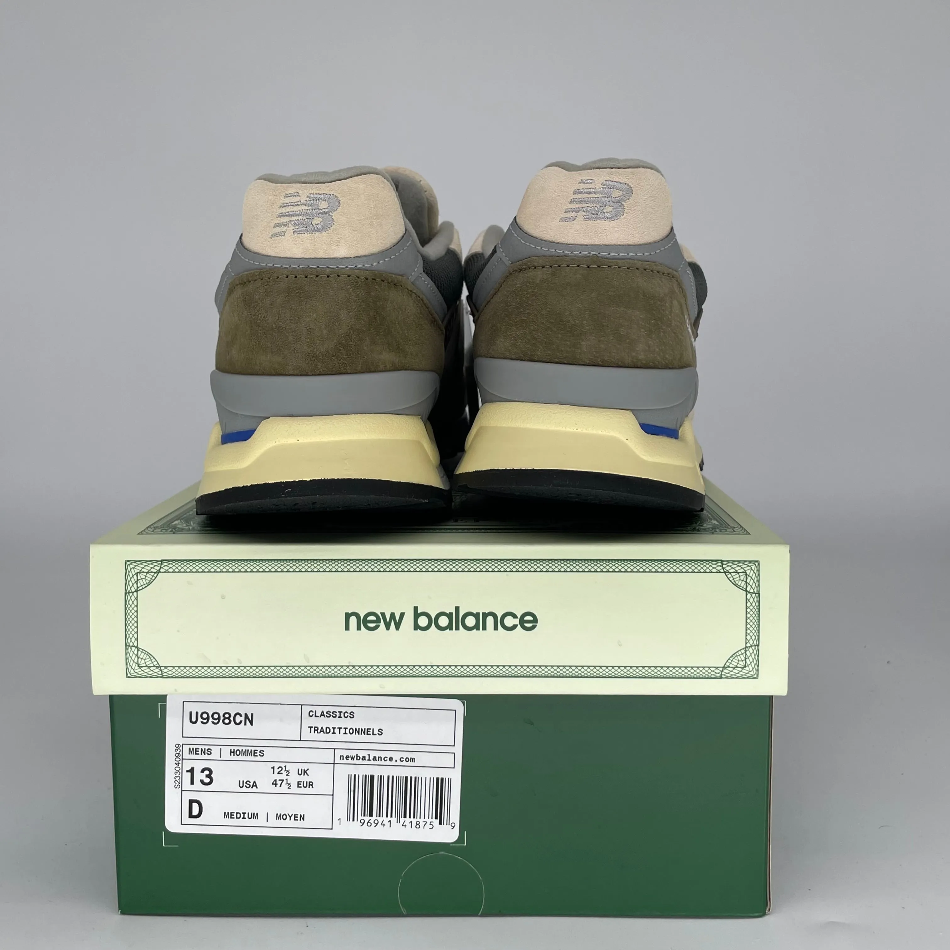 NEW BALANCE 998 MIUSA CONCEPTS C-NOTE ANNIVERSARY SIZE 13 U998CN