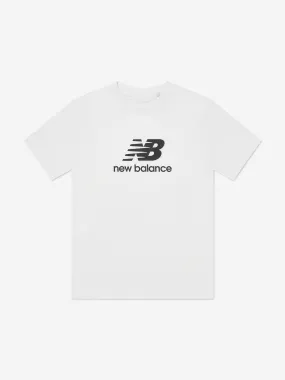 New Balance Boys Jersey Stacked Logo T-Shirt in White