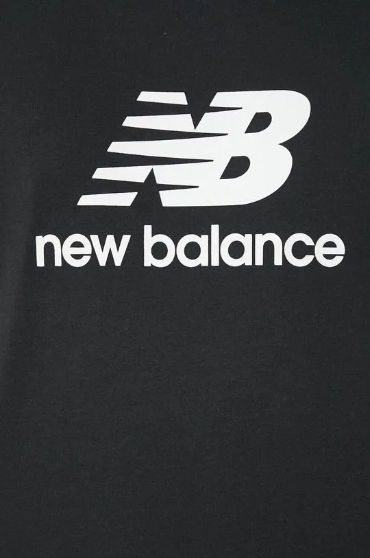 New Balance cotton t-shirt Sport Essentials men’s black color with a print MT41502BK