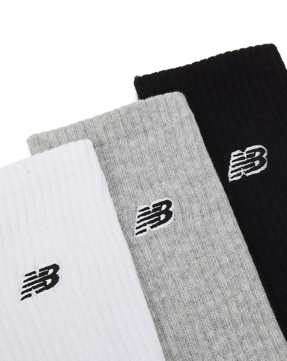 New Balance Patch Logo Sock 3 Pack Grey/White/Black