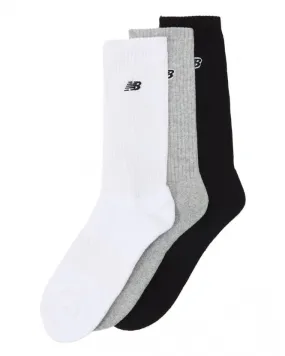 New Balance Patch Logo Sock 3 Pack Grey/White/Black