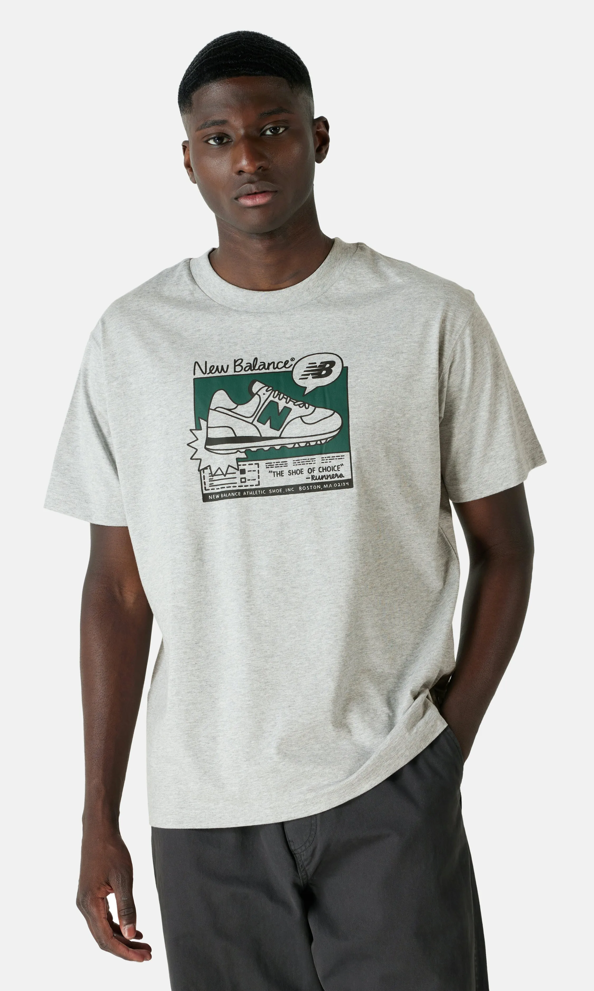 New Balance Sport Essentials AD T-Shirt Light grey | Men | Junkyard