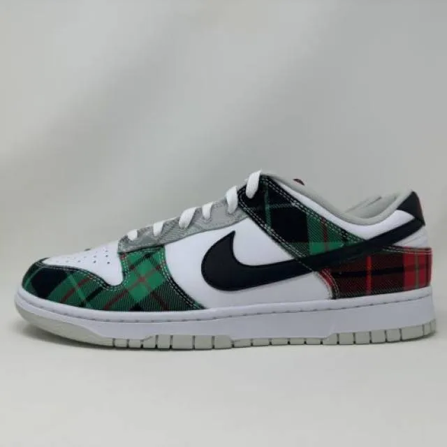 Nike Dunk Low Retro PRM Tartan Plaid White Black Red Men...