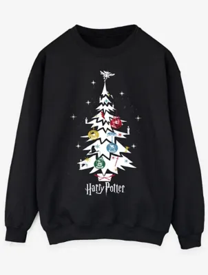 NW2 Harry Potter Christmas Tree Mens Black Sweatshirt | Men | George at ASDA