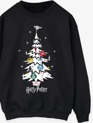 NW2 Harry Potter Christmas Tree Mens Black Sweatshirt | Men | George at ASDA