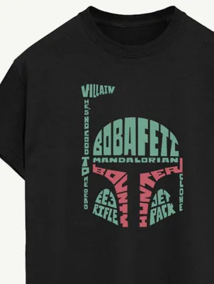 NW2 Star Wars Boba Fett Adult Black Printed T-Shirt | Men | George at ASDA