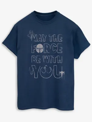 NW2 Star Wars The Mandalorian Slogan Adult Navy T-Shirt | Men | George at ASDA