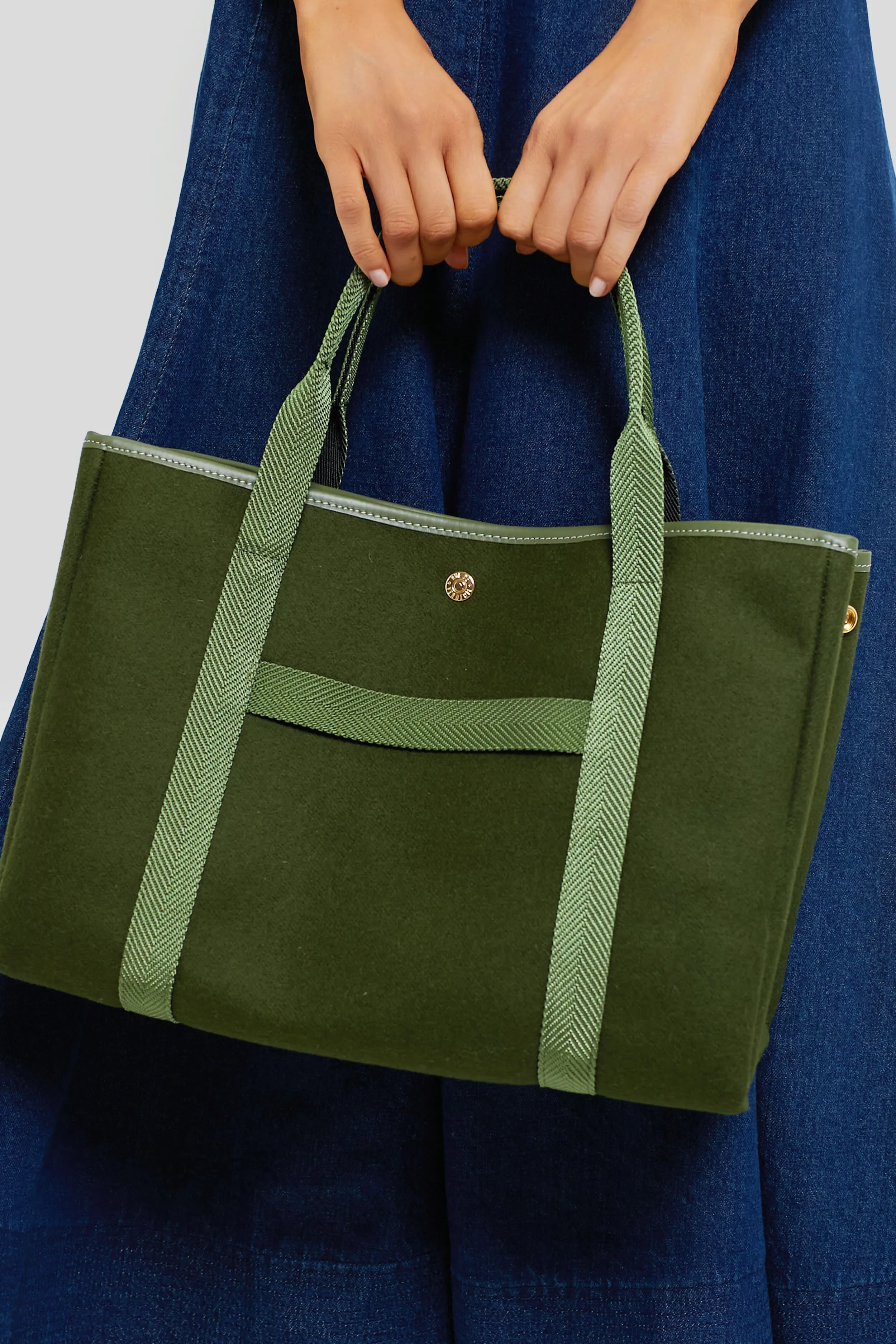 Olive Flannel Traversee M Tote