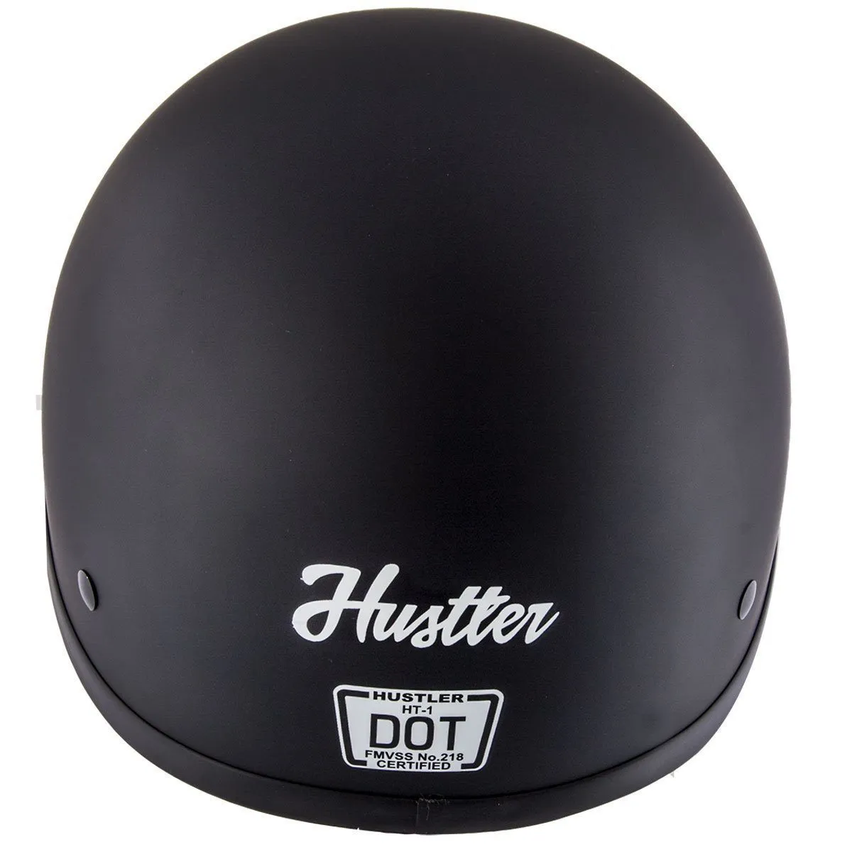 Outlaw Helmets HT1 Hustler Solid Matte Black Motorcycle Half Helmet for Men & Women DOT Approved - Adult Unisex Skull Cap for Bi