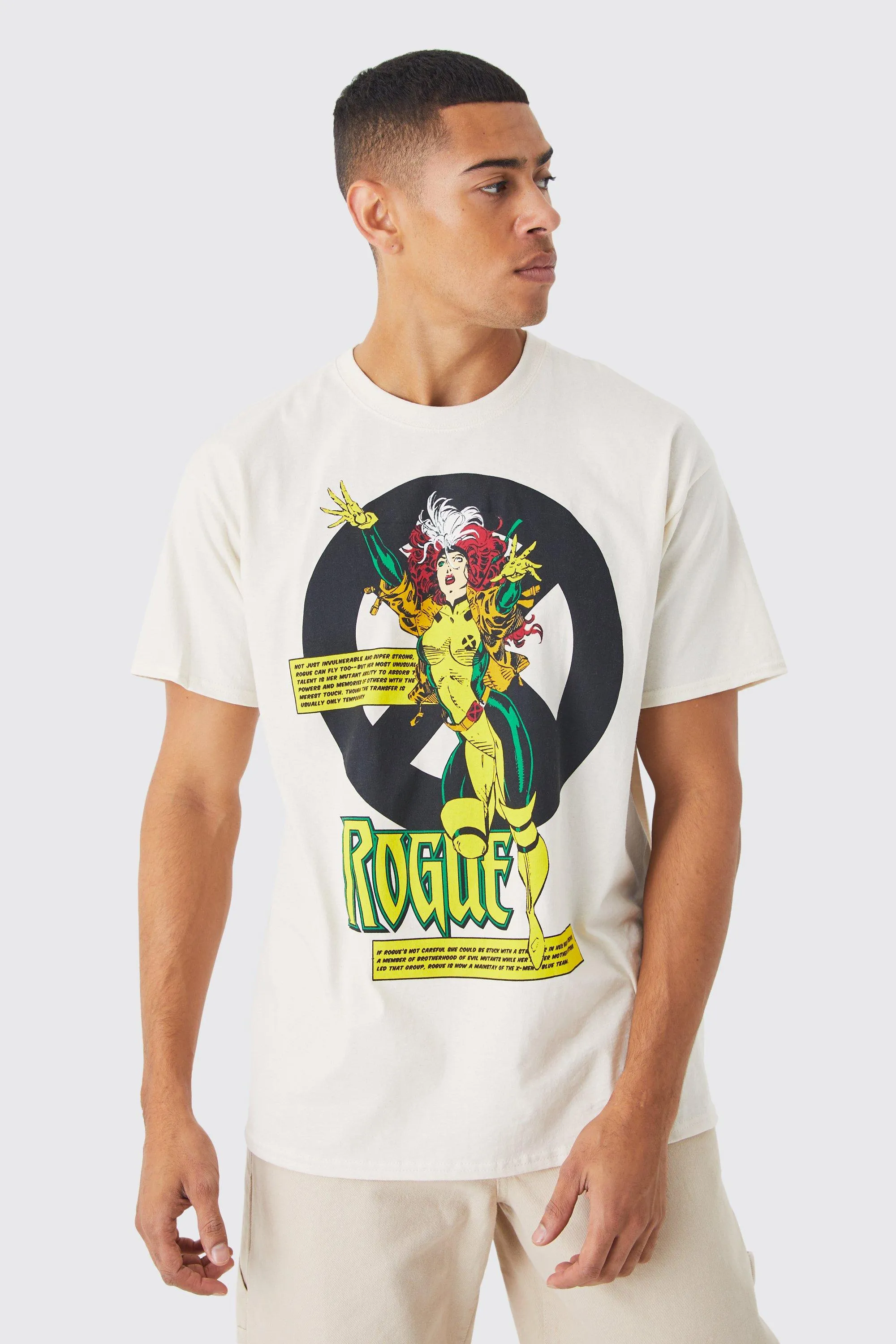 Oversized Marvel Rogue License T-shirt | boohooMAN UK