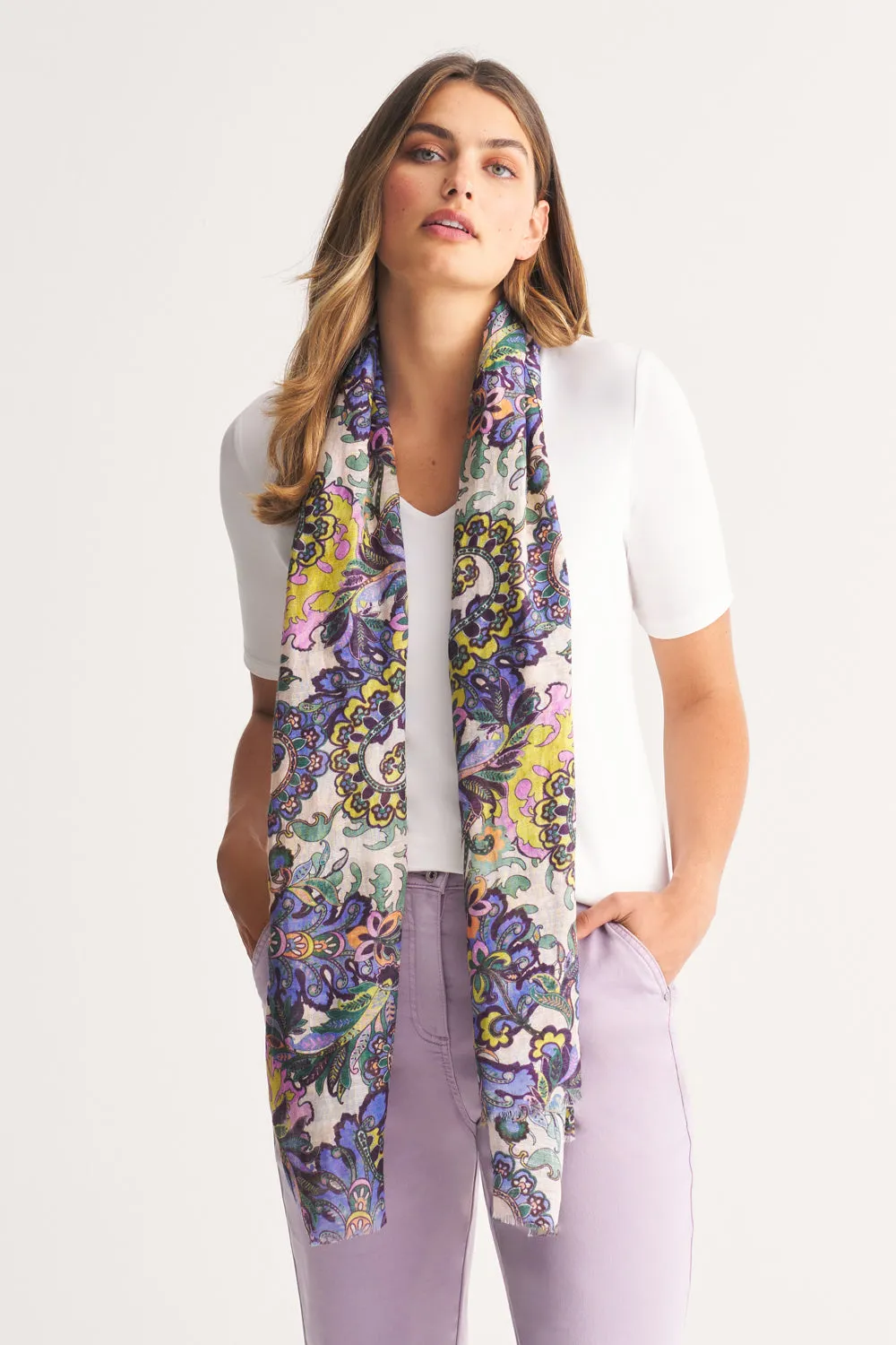 Paisley Linen Scarf