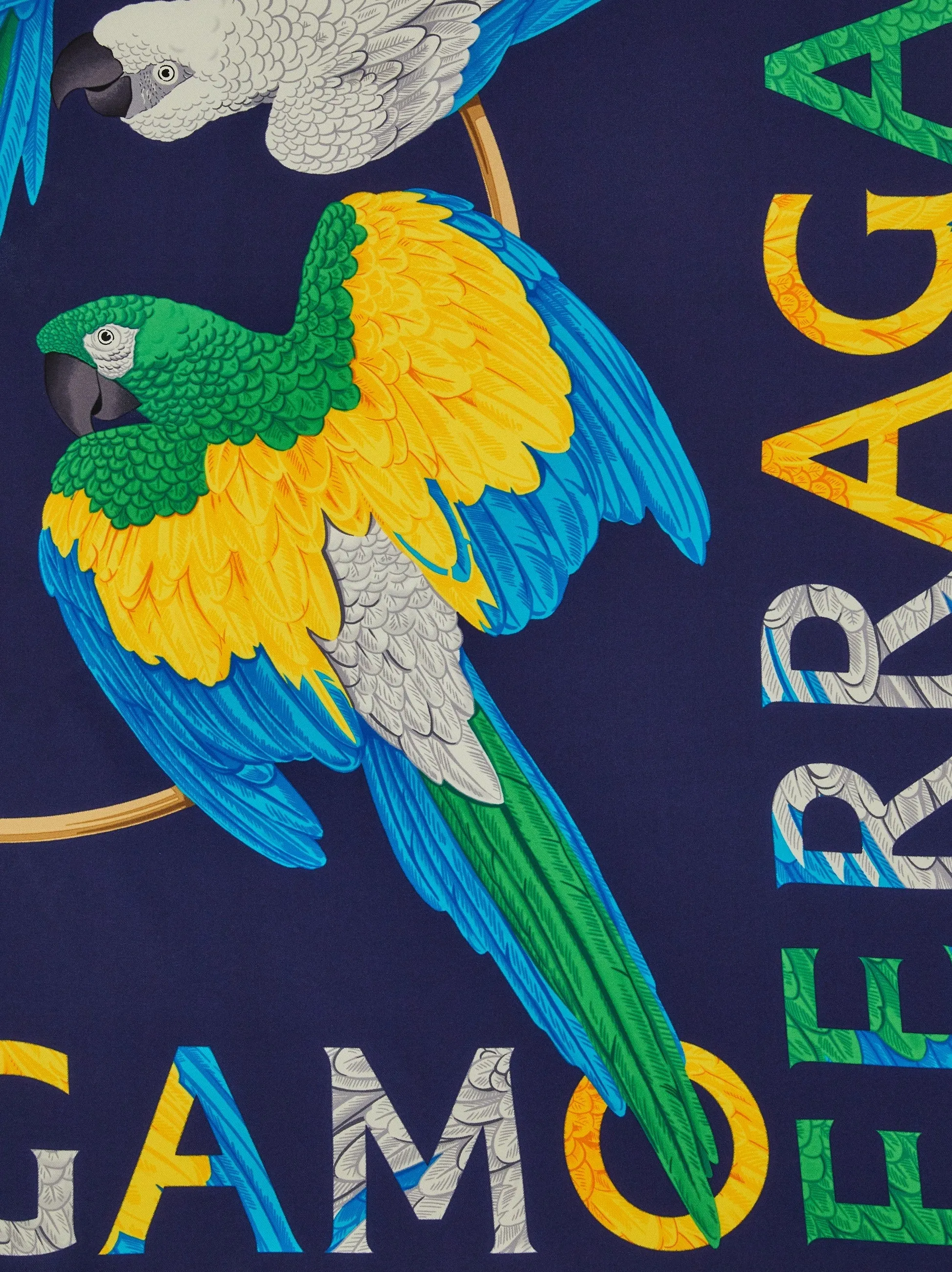 Parrot Print Silk Scarf