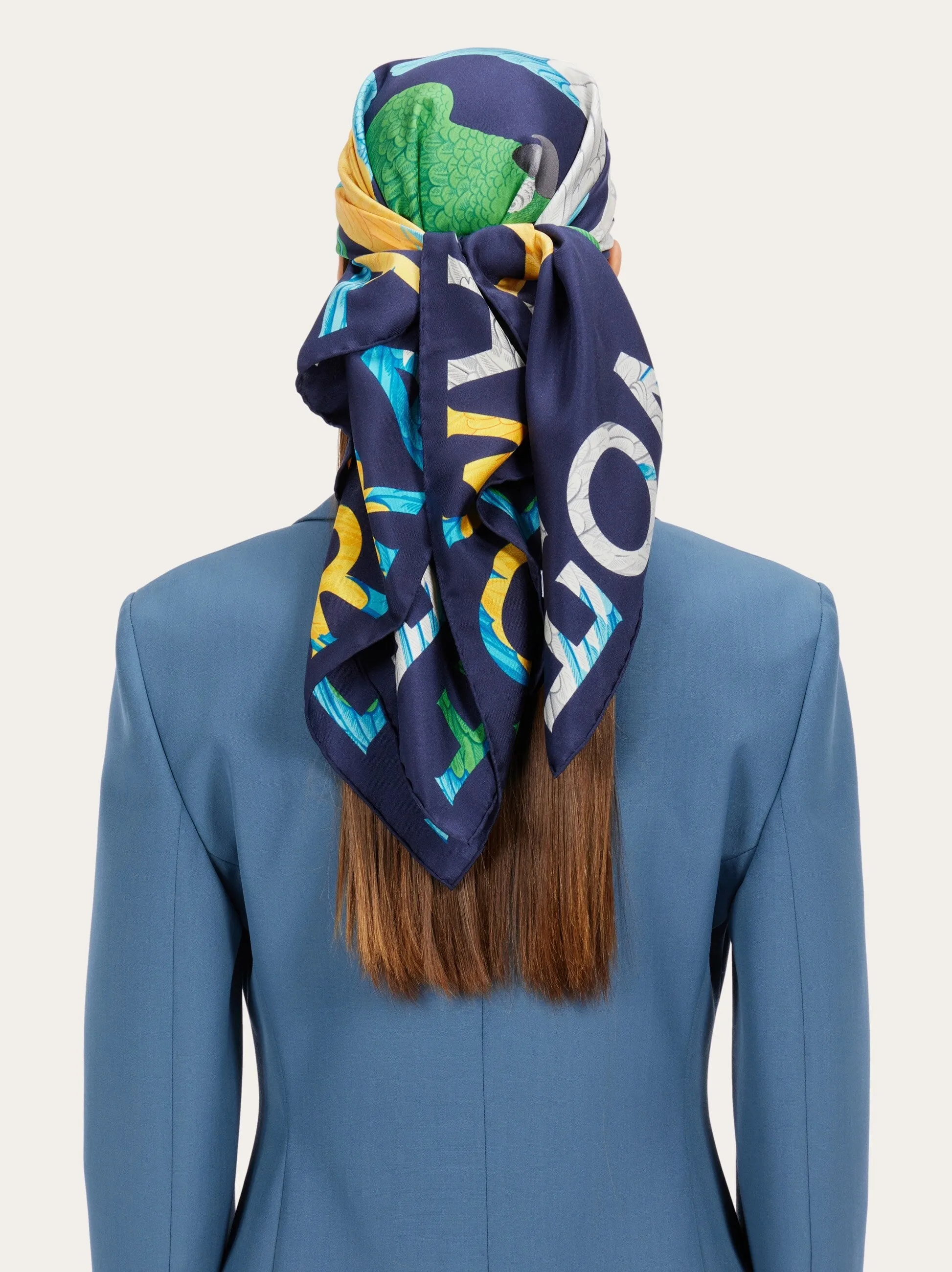 Parrot Print Silk Scarf