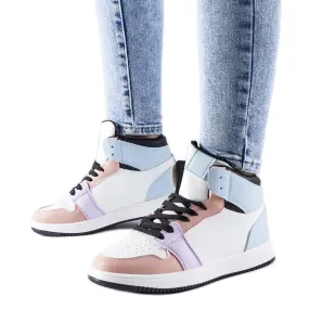 Pink and blue Eulalie high-top sneakers