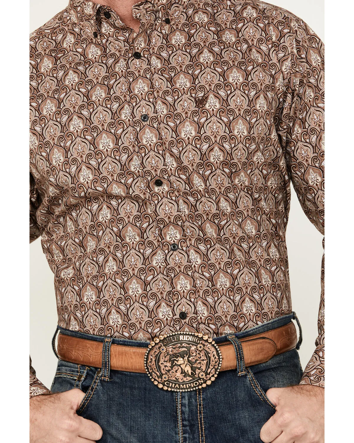 Product Name:  Ariat Men's Boot Barn Exclusive Sweeney Paisley-Esque Print Long Sleeve Button-Down Western Shirt