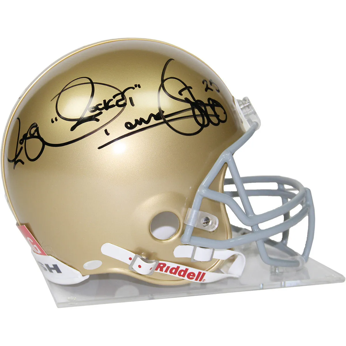 Raghib 'Rocket' Ismail Signed Notre Dame Authentic Helmet