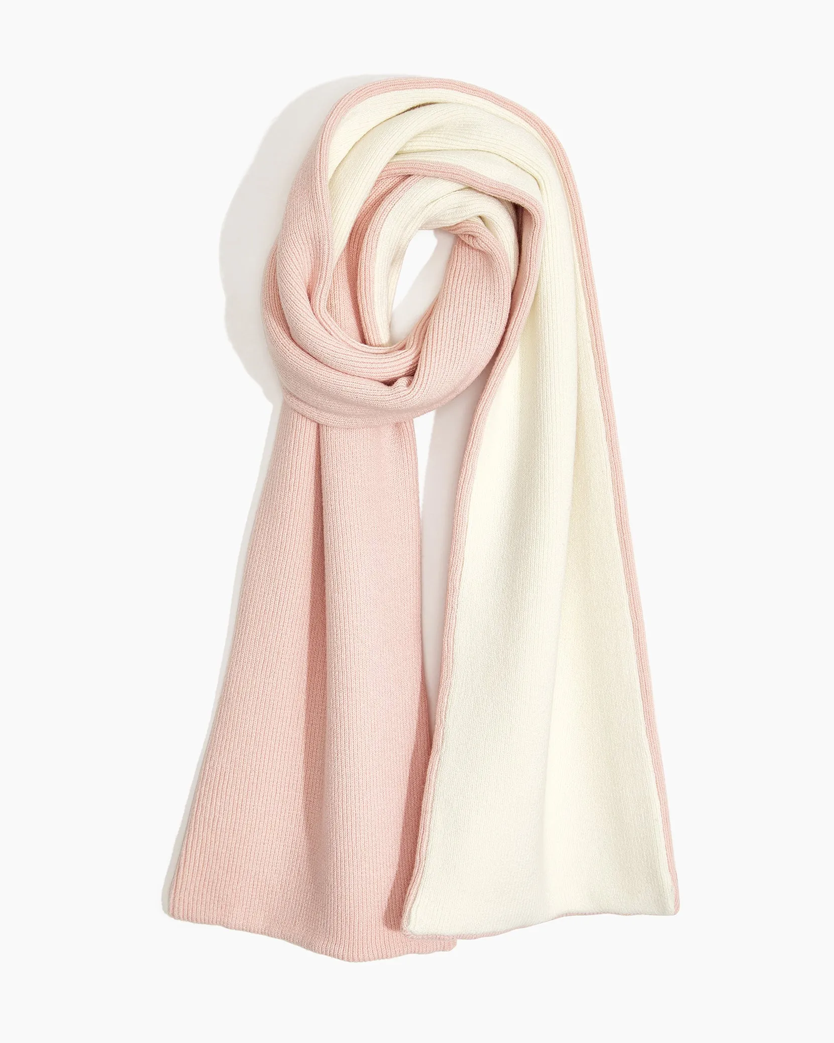 Reversible Cotton Wool Scarf | Blush/White