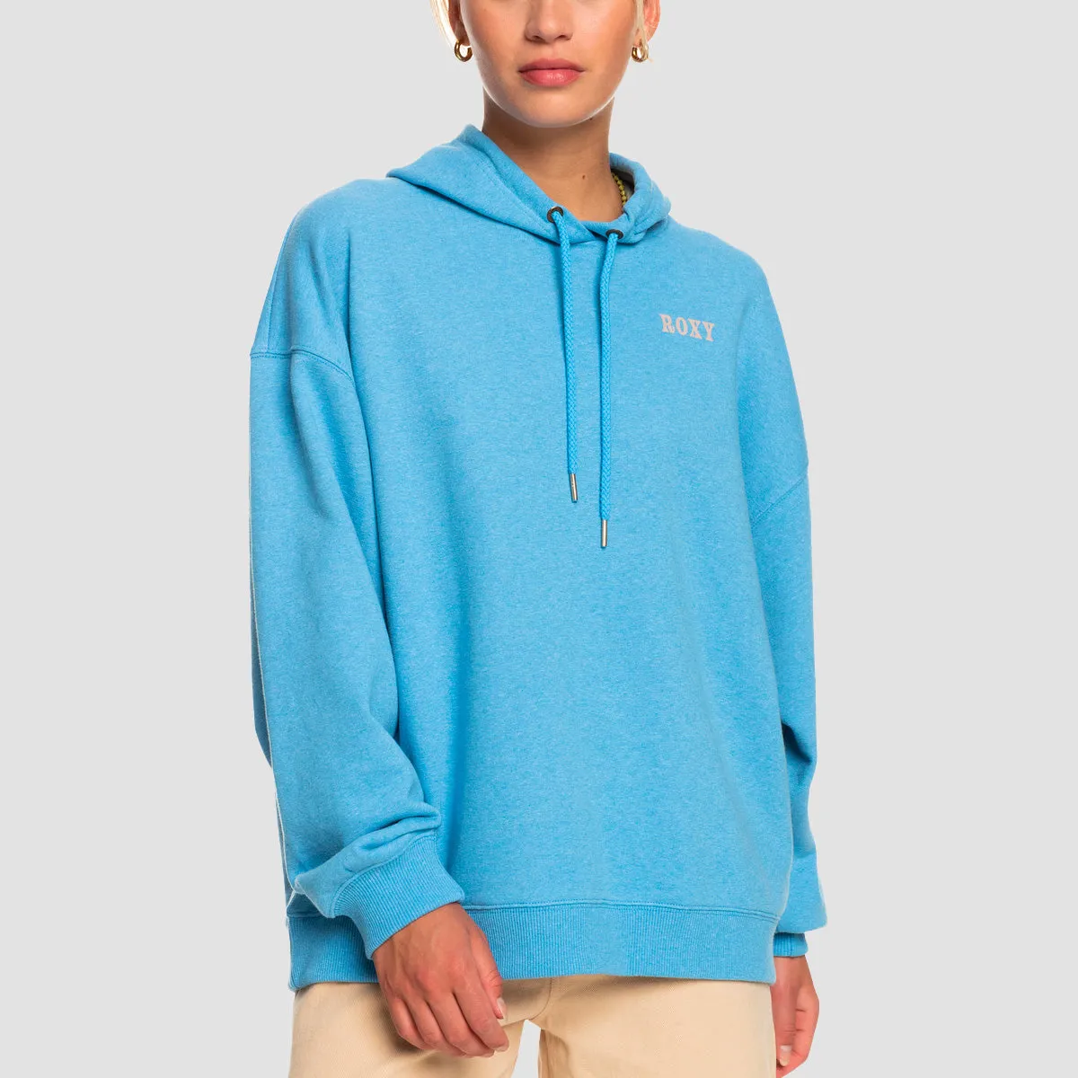 Roxy Lights Out Pullover Hoodie Azure Blue - Womens