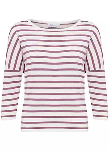 Saint Tropez Mika Striped Three-Quarter Sleeve Pullover | Grattan