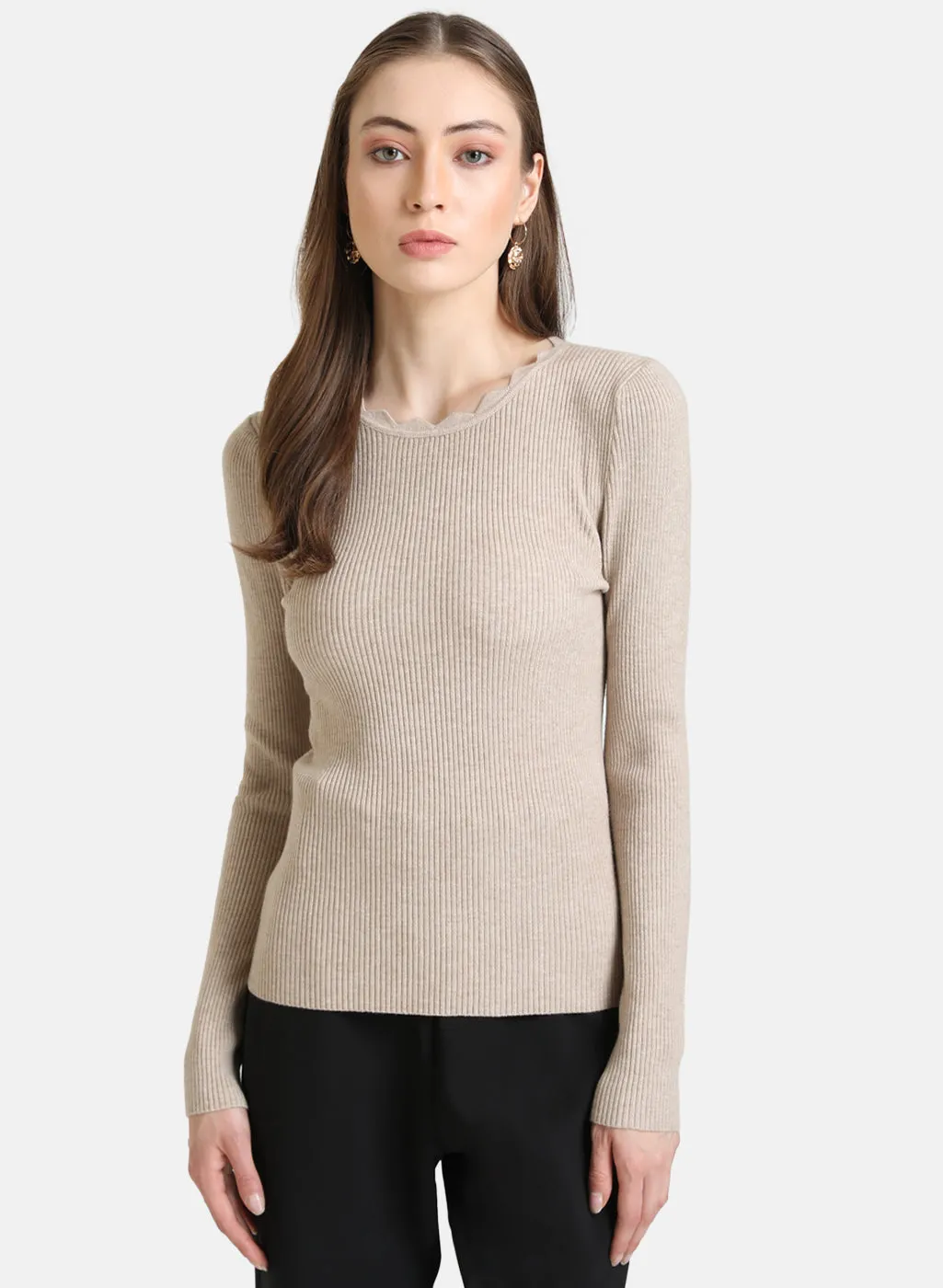 Scallop Neck Pullover